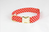 Be My Valentine Red Hearts and Seersucker Dog Bow Tie Collar