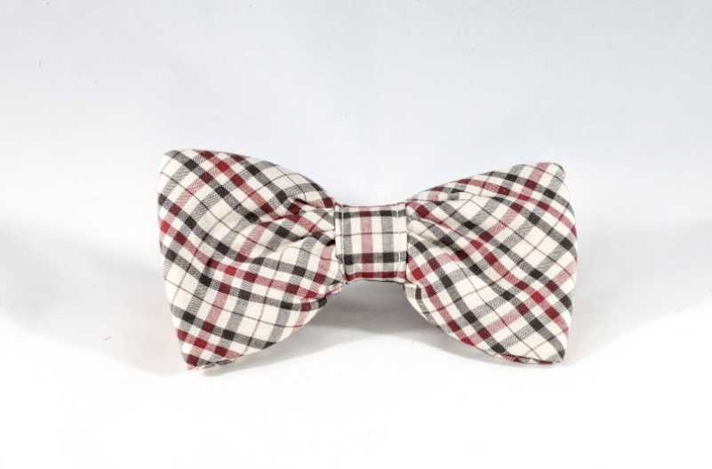 The Dapper Gent Classic Dog Bow Tie Tan and Maroon