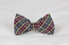 Maroon and Gray Preppy Plaid Bow Tie Dog Collar--Baylor School