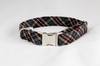 Maroon and Gray Preppy Plaid Dog Collar--Baylor School