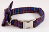 Blue Plaid School Boy Bow Tie Dog Collar