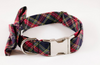 Classic Black and Red Tartan Plaid Dog Bow Tie Collar