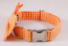 Preppy Orange Gingham Dog Bow Tie Collar