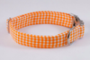 Preppy Orange Gingham Dog Bow Tie Collar