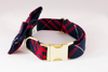 Navy and Red Old South Plaid Dog Bow Tie Collar