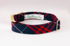 Navy and Red Old South Plaid Girl Dog Flower Bow Tie Collar