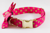 Valentine's Day Pink and Gold Polka Dot Dog Bow Tie Collar