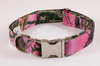 Pretty Pink Sporting Girl Camo Bow Tie Dog Collar
