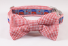 Repuplican Gingham Bow Tie Dog Collar