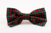 Classic Red and Green Christmas Plaid Dog Bow Tie
