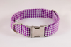 Preppy Purple Gingham Dog Bow Tie Collar