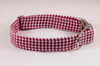 Garnet and Black Gingham Gamecocks Girl Dog Flower Bow Tie Collar