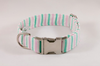 Preppy Pink and Green Seersucker Bow Tie Dog Collar