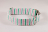 Preppy Pink and Green Seersucker Bow Tie Dog Collar