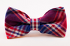 Red White and Blue Americana Plaid Dog Bow Tie