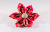 Valentine's Day Pink and Gold Polka Dot Girl Dog Flower Bow Tie Collar