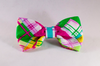 Preppy Pink and Yellow Madras Dog Bow Tie Collar