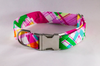 Preppy Pink and Yellow Madras Dog Bow Tie Collar