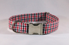 Preppy Black and Red Gingham Georgia Bulldogs Dog Collar