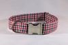 Preppy Black and Red Gingham Girl Dog Georgia Bulldogs Flower Bow Tie Collar