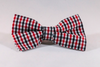 Preppy Black and Red Gingham Georgia Bulldogs Dog Bow Tie Collar