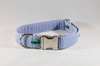 Preppy Navy Alligator Seersucker Bow Tie Dog Collar