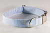 Preppy Classic Blue Seersucker Bow Tie Dog Collar