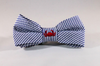 Preppy Navy Blue Crab Seersucker Bow Tie Dog Collar