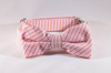Preppy Pink and Orange Sherbet Seersucker Bow Tie Dog Collar
