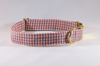 Preppy Navy and Orange Gingham Auburn Tigers Girl Dog Bow Flower Tie Collar