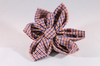Preppy Navy and Orange Gingham Auburn Tigers Girl Dog Bow Flower Tie Collar