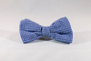 Preppy Navy Blue Gingham Seersucker Dog Bow Tie Collar