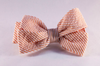 Preppy Orange Seersucker Girl Dog Bow Tie Collar