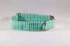 Preppy Blue and Green Gingham Dog Bow Tie Collar