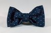 Preppy Blue Chambray Polka Dot Dog Bow Tie