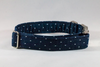 Preppy Blue Chambray Polka Dot Dog Collar