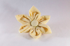 Preppy Yellow Seersucker Girl Dog Flower Bow Tie Collar