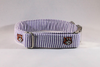 Preppy Purple and Gold LSU Tiger Seersucker Dog Bow Tie Collar