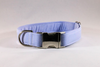 Preppy Blue Oxford Bow Tie Dog Collar