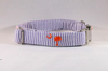 Preppy Purple and Orange Clemson Tigers Seersucker Dog Bow Tie Collar