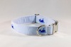 Preppy Blue Whale Seersucker Dog Collar