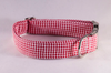 Preppy Red Gingham Bow Tie Dog Collar