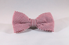 Preppy Red Seersucker Dog Bow Tie