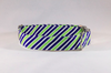 Navy Blue and Lime Striped Dog Collar