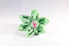 Preppy Green and Pink Flamingo Seersucker Girl Dog Flower Bow Tie Collar