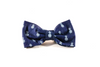 Preppy Blue Denim Pineapple Bow Tie Dog Collar