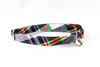 Preppy Navy Blue Madras Kitty Cat Collar