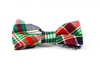 Preppy Navy Blue Madras Bow Tie Kitty Cat Collar