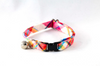 Preppy Pink and Orange Madras Bow Tie Kitty Cat Collar