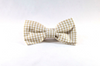 Preppy Khaki Gingham Dog Bow Tie Collar